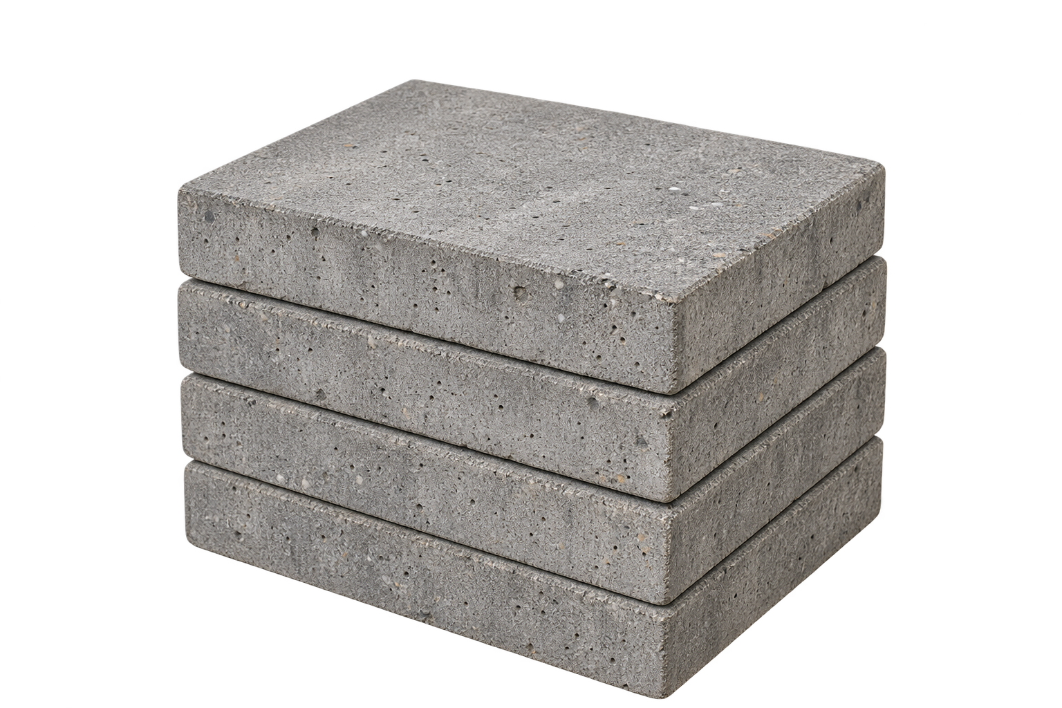 Small realistic stack of plain concrete pavers